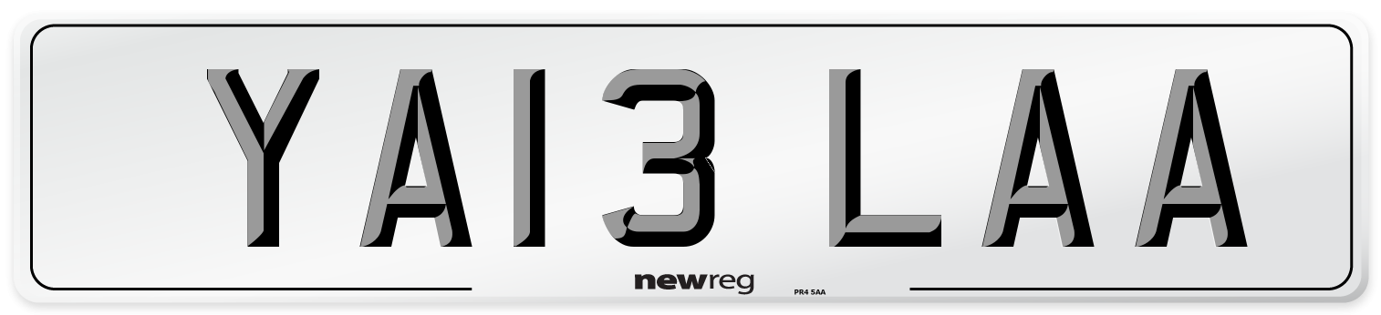 YA13 LAA Number Plate from New Reg